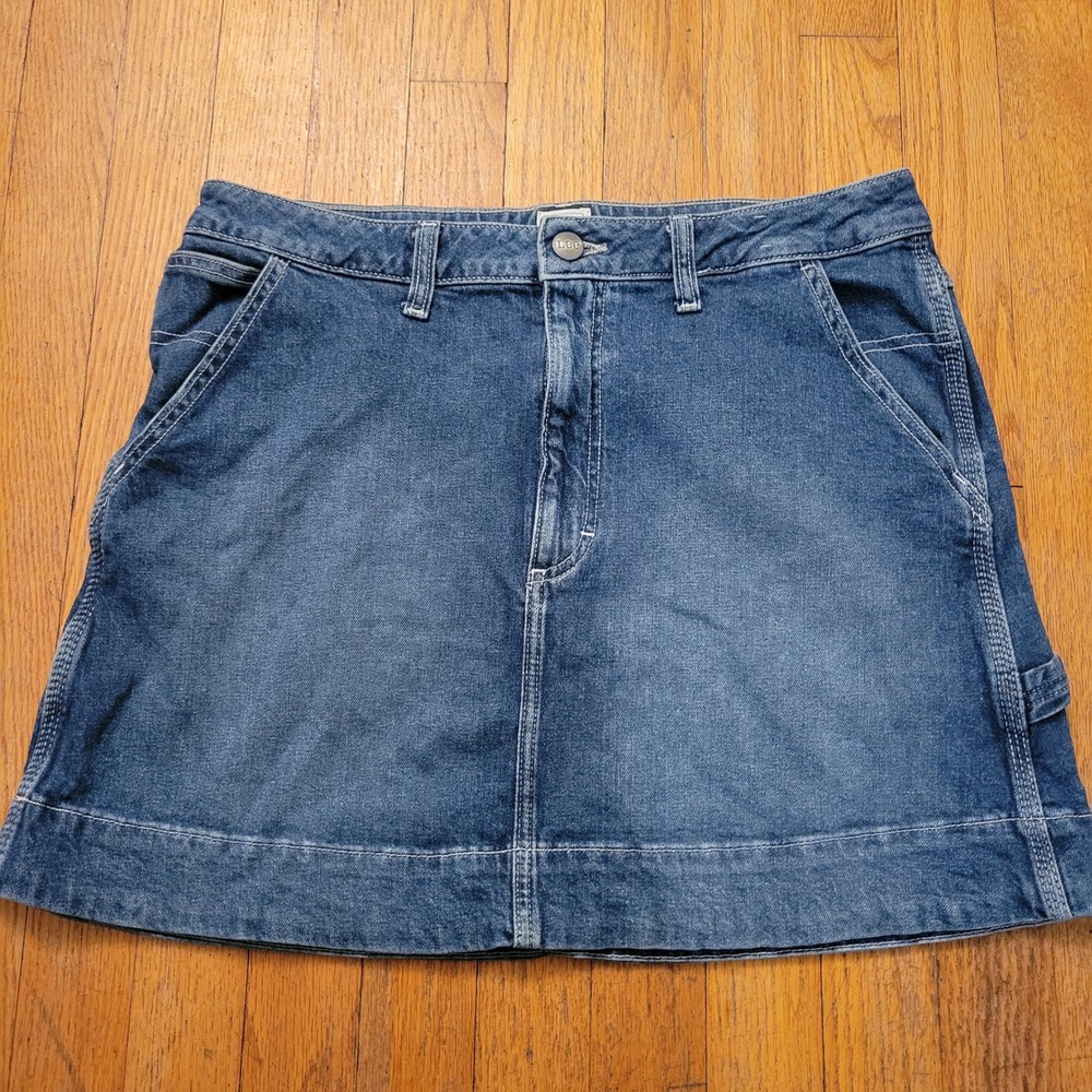 Lee 10 Micro Mini Skirt Blue Denim Carpenter Utility Workwear Streetwear Y2k 90s